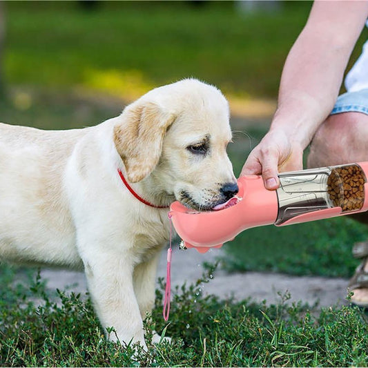 2-in-1 Dog Water & Food Feeder Bottle — Everything They Need On Every Walk